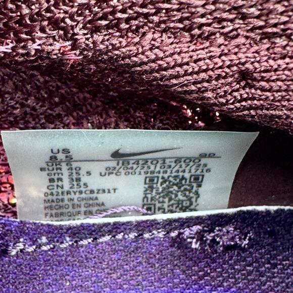 NIKE Air Zoom Alphafly Next% 3 Faith Kipyegon IB4201-600 Burgundy Women's 8.5 - Picture 9 of 10